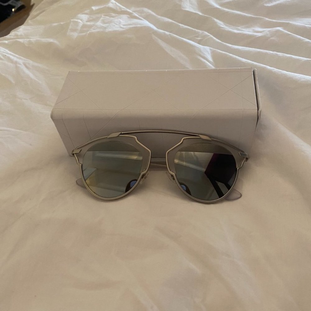 Dior Reflected Silver Aviator Sunglasses - Picture 3 of 5